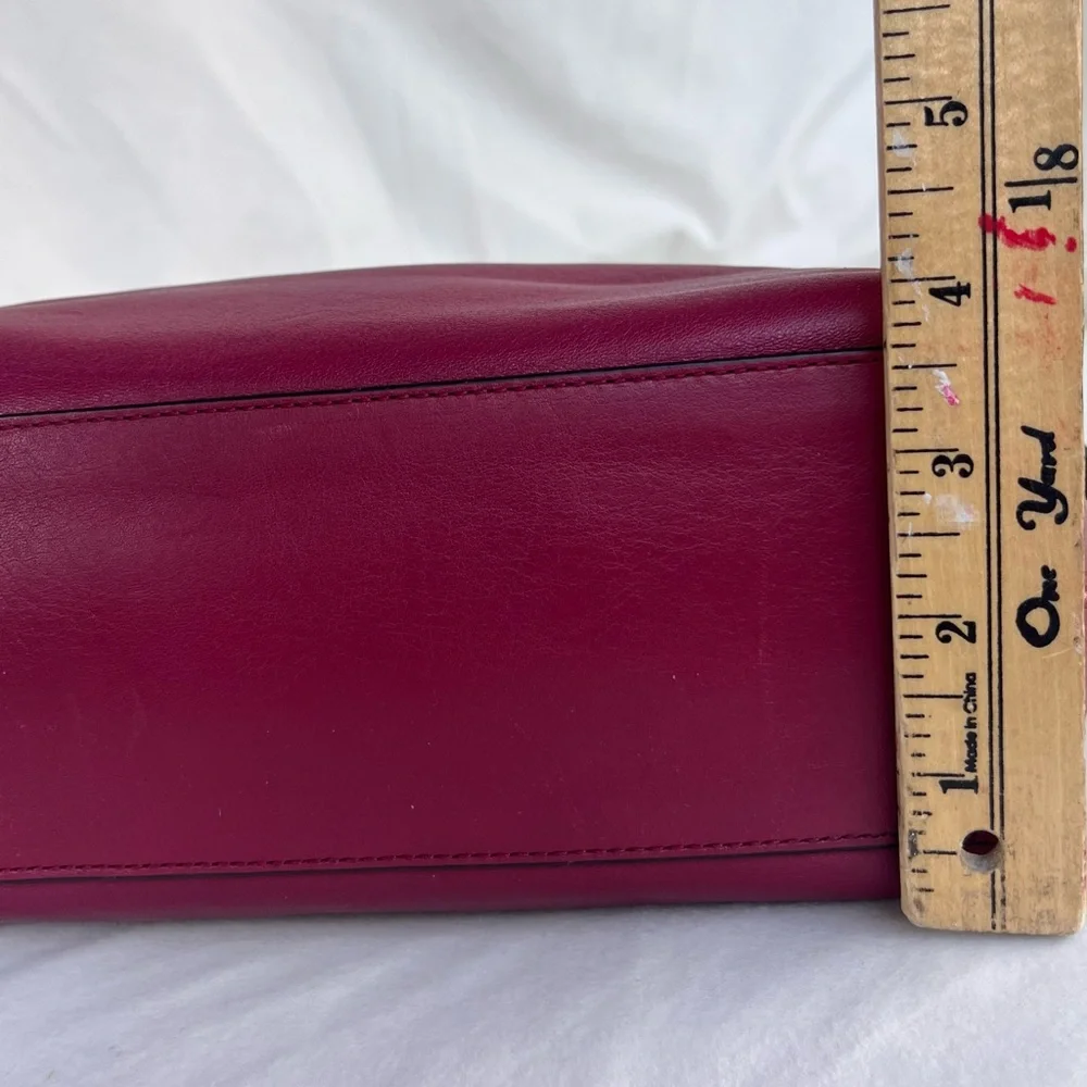 Coach Legacy East West Duffel 25355 Burgundy Leather Bag with Gold Hardware